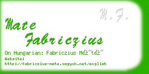 mate fabriczius business card